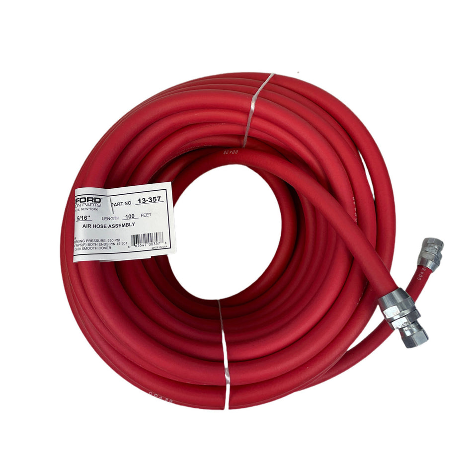 100' x 5/16" Air Hose Assy (Red Smooth)