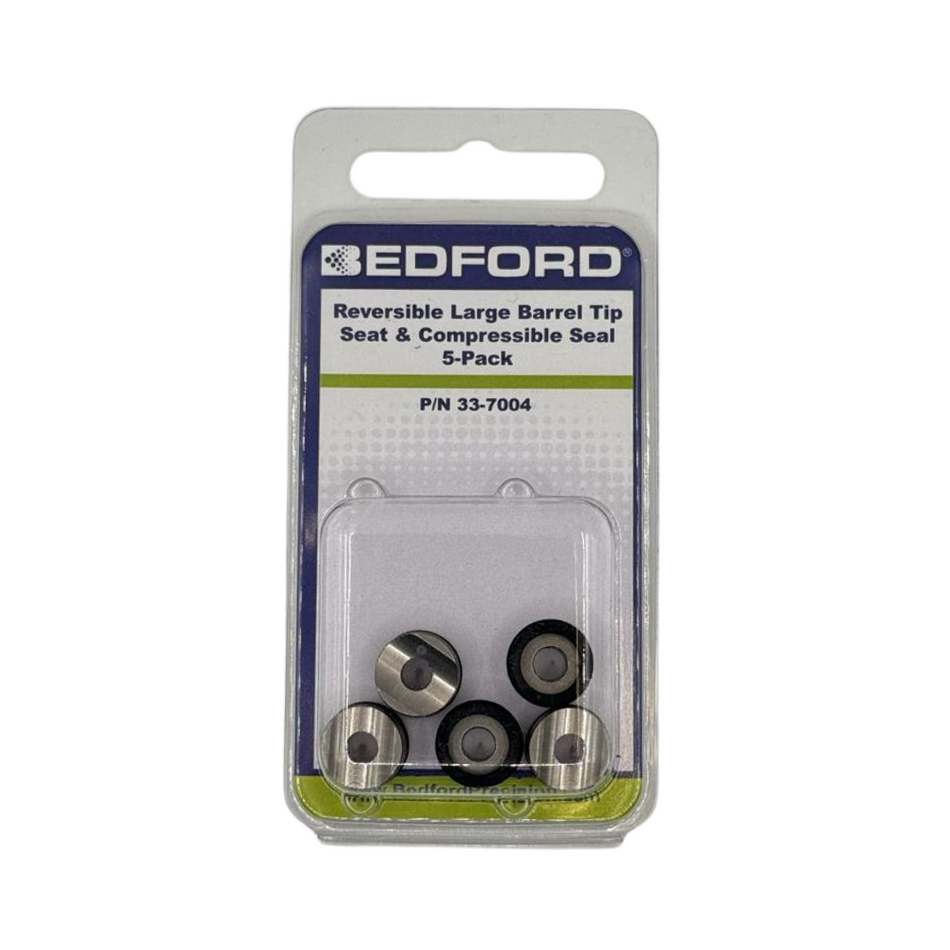Asiento y sello de punta, barril grande, comprimible, paquete de 5