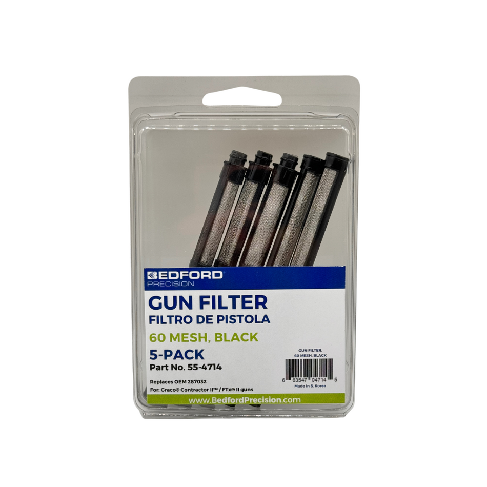 Gun Filter, 60 Mesh (Black), 5-Pack