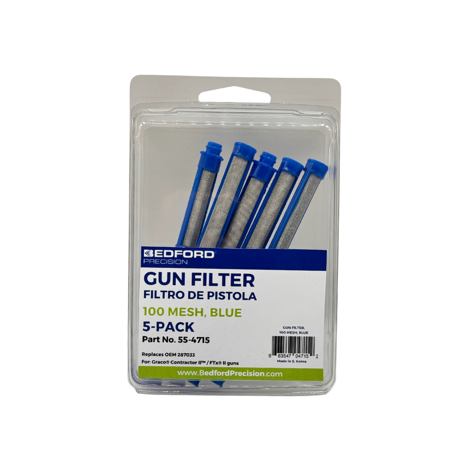 Gun Filter, 100 Mesh (Blue), 5-Pack
