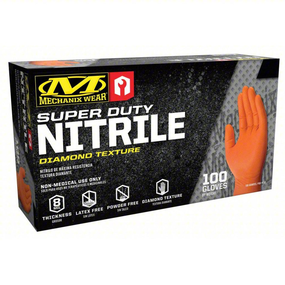 Guantes de nitrilo, naranja, extragrandes