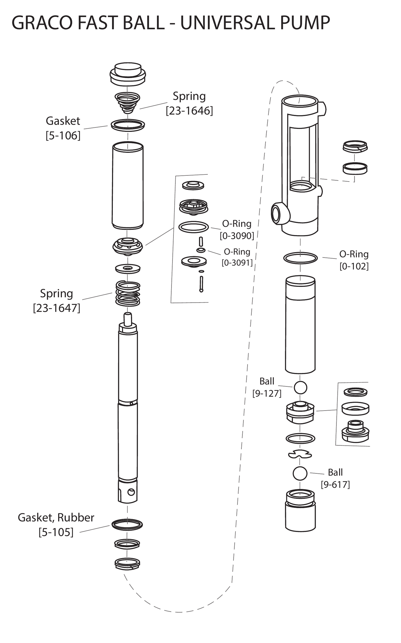 Graco Fast Ball Universal Pump exploded parts diagram