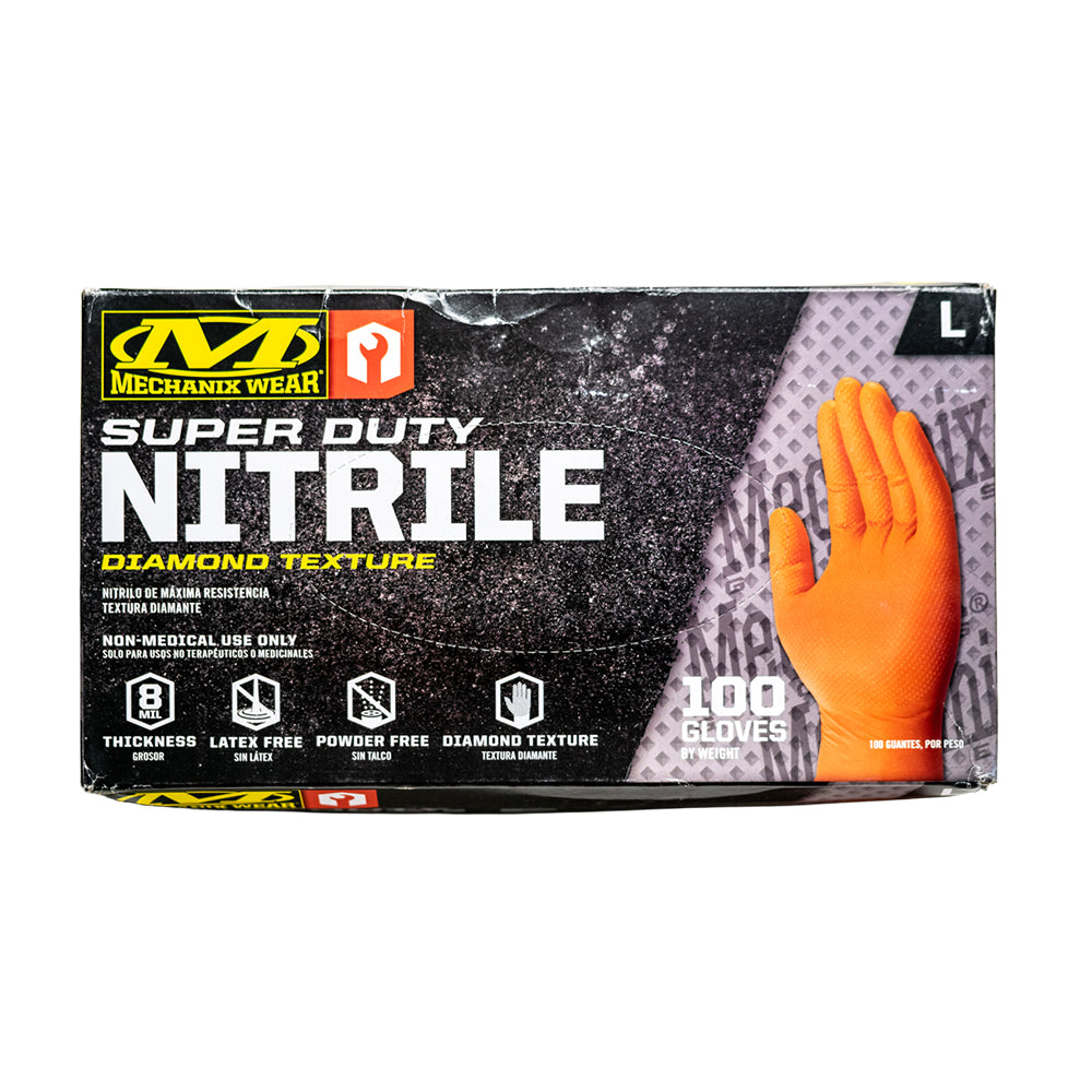 Nitrile Gloves, Orange, Large — Bedford 62-3671