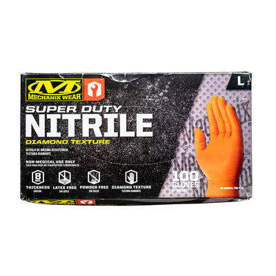 Nitrile Gloves, Orange, Large — Bedford 62-3671