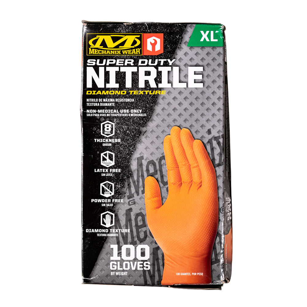 Nitrile Gloves, Orange, XLarge — Bedford 62-3674